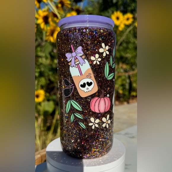 Cute ghost cold like my soul iced coffee snow globe tumbler 20oz - Picture 4 of 5